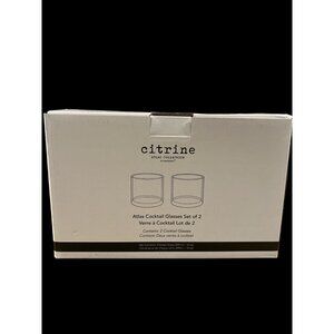 Citrine ATLAS Collection Cocktail Glasses Set of 2 Brand New‎ 10oz Bubble Glass